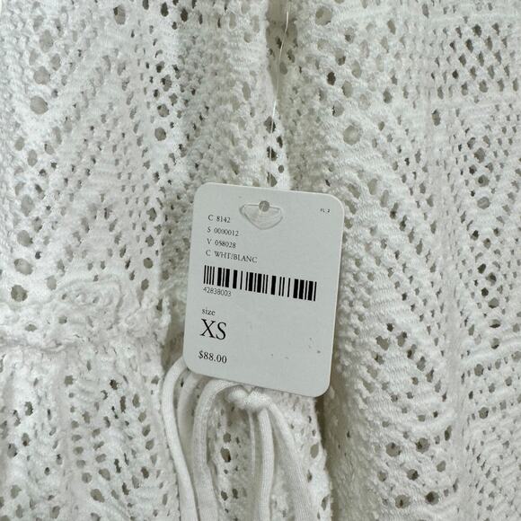Free People Beach White Eyelet Bell Sleeve Cover Up Dress XS New Boho Tie Back - Picture 5 of 7